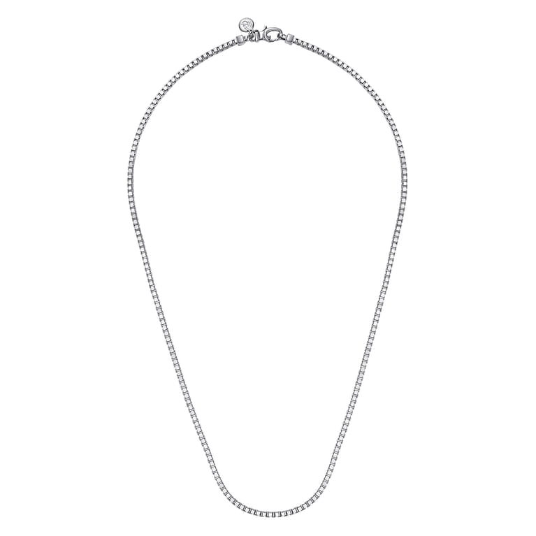 20 Inch 2.5mm 925 Sterling Silver Men's Solid Box Chain Necklace - Shot 2