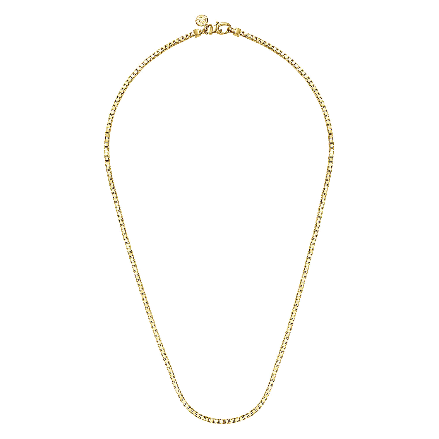 20 Inch 2 5mm14K Yellow Gold Solid Men's Box Chain Necklace - Shot 2
