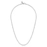 20 Inch 2.85mm 14K White Gold Men's Hollow Link Chain Necklace