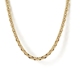 20 Inch 2.85mm 14K Yellow Gold Hollow Men's Link Chain Necklace