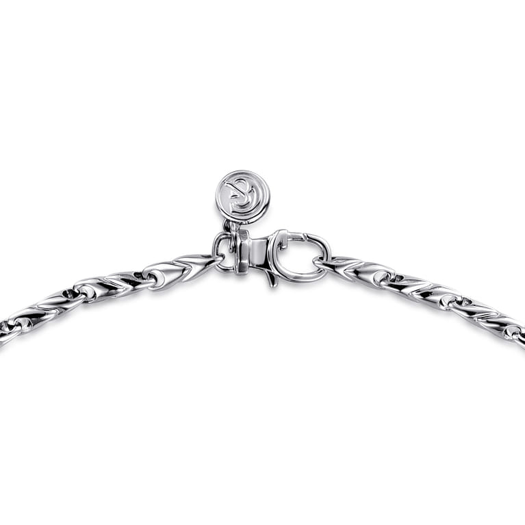 20 Inch 3.2mm 14K White Gold Men's Hollow Link Chain Necklace - Shot 3