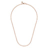 20 Inch 3mm 14K Rose Gold Men's Hollow Ball Chain Necklace