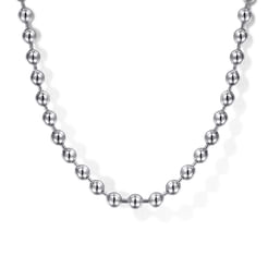 20 Inch 3mm 14K White Gold Hollow Ball Chain Necklace