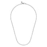 20 Inch 3mm 14K White Gold Men's Hollow Ball Chain Necklace