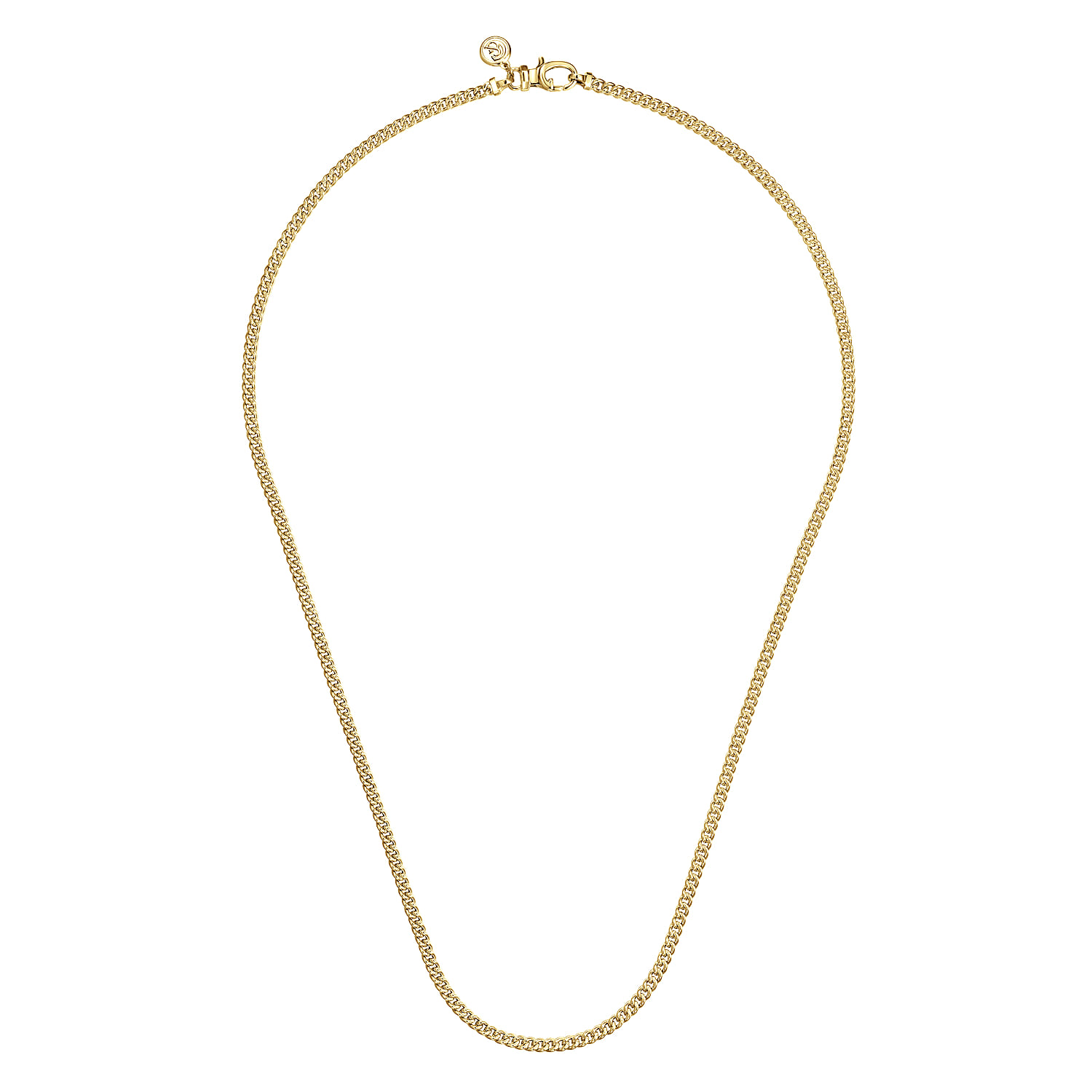 20 Inch 3mm 14K Yellow Gold Men's Hollow Cuban Link Chain Necklace - Shot 2