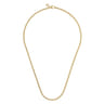 20 Inch 3mm 14K Yellow Gold Men's Hollow Cuban Link Chain Necklace