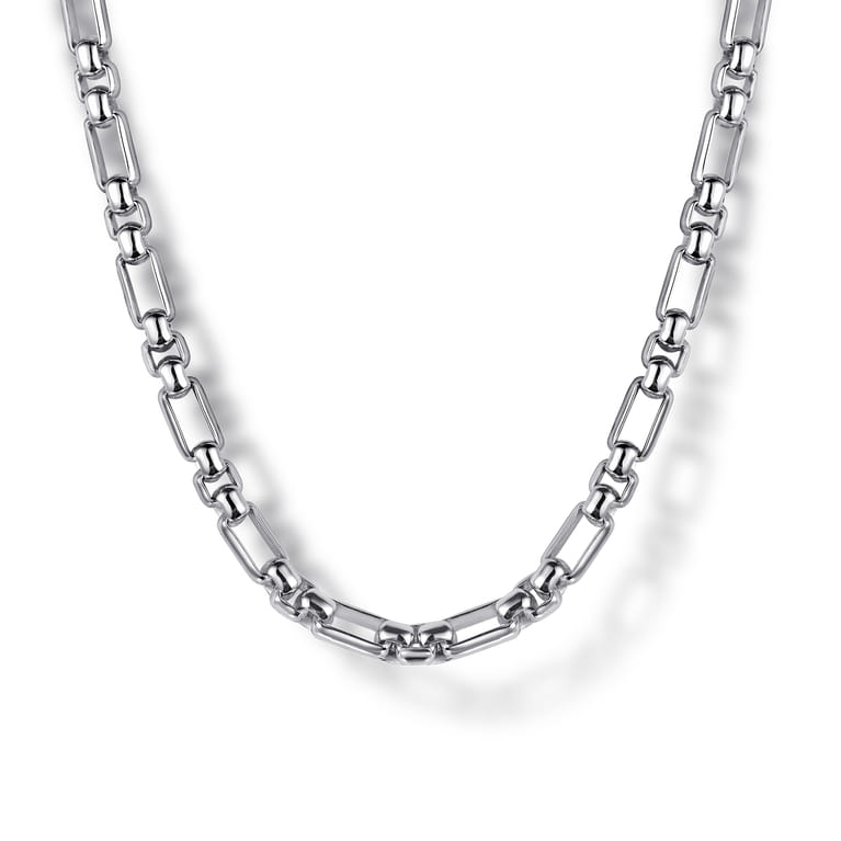 20 Inch 3mm 925 Sterling Silver Men's Solid Figaro Link Chain Necklace - Shot 1