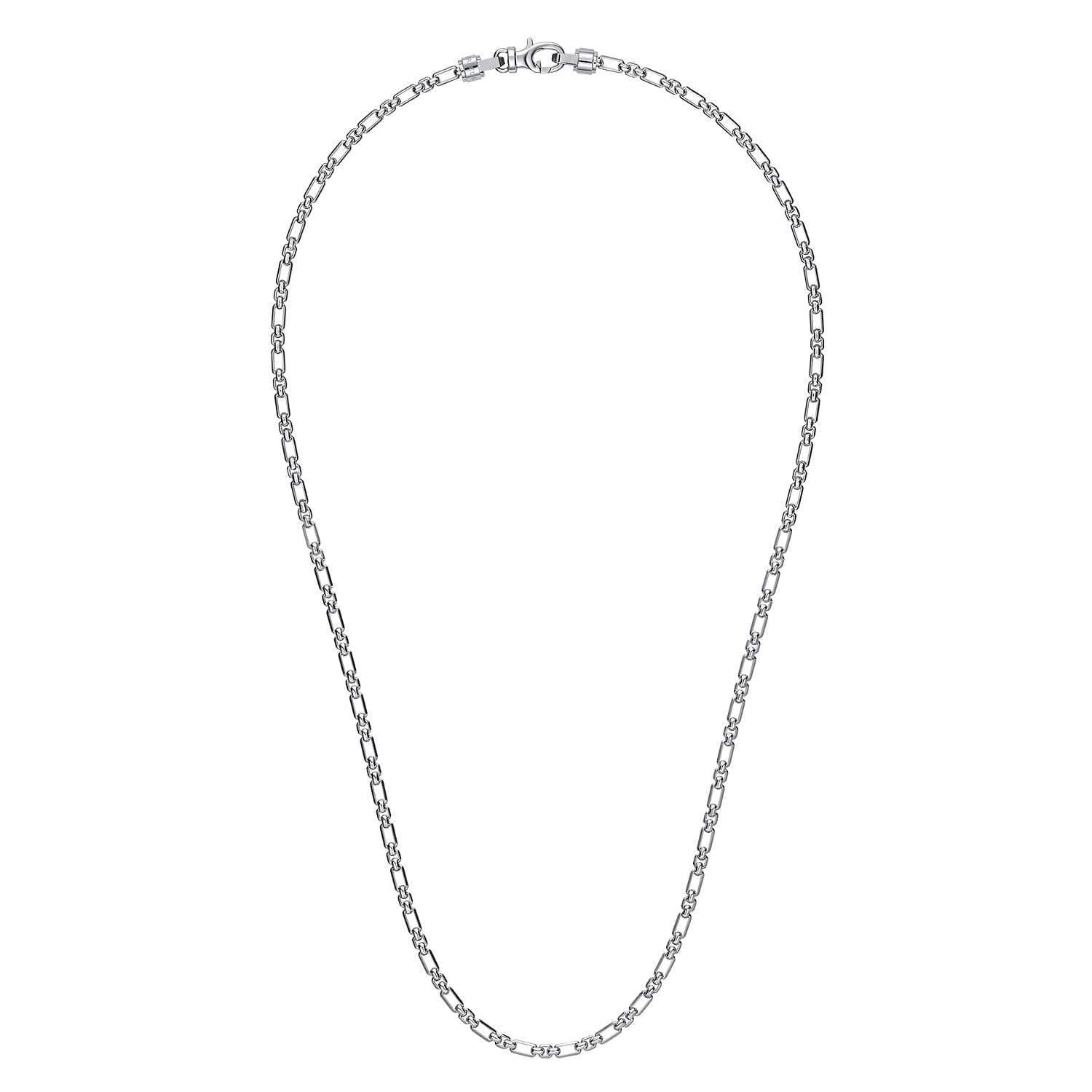 20 Inch 3mm 925 Sterling Silver Men's Solid Figaro Link Chain Necklace - Shot 2