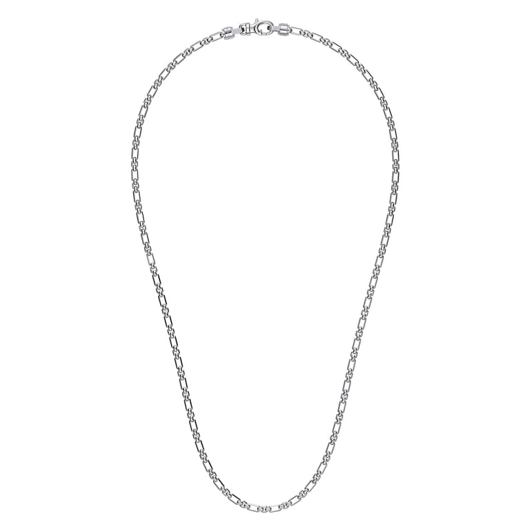 20 Inch 3mm 925 Sterling Silver Men's Solid Figaro Link Chain Necklace - Shot 2