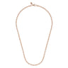 20 Inch 4mm 14K Rose Gold Men's Hollow Ball Chain Necklace