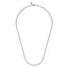 20 Inch 4mm 14K White Gold Men's Hollow Ball Chain Necklace
