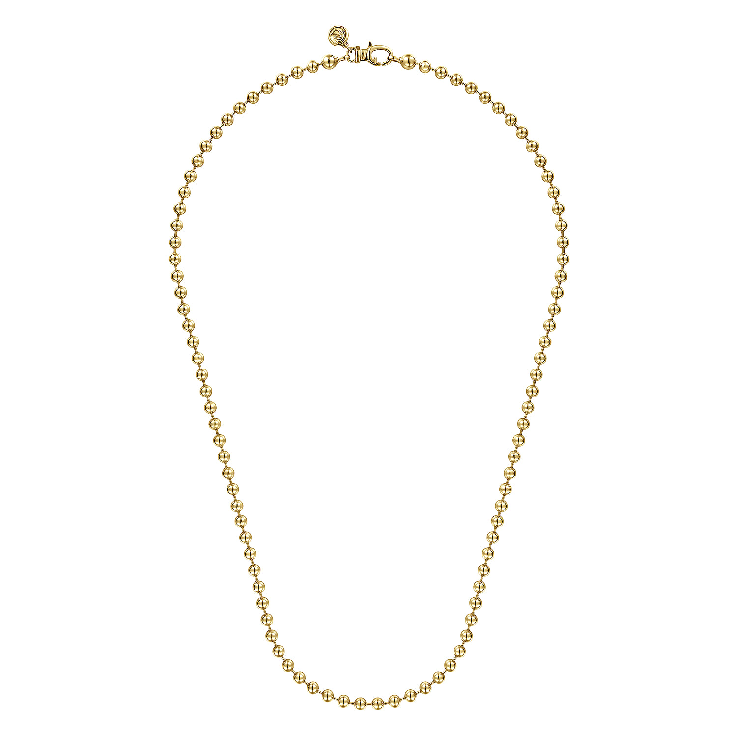 20 Inch 4mm 14K Yellow Gold Hollow Ball Chain Necklace - Shot 2
