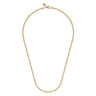 20 Inch 4mm 14K Yellow Gold Men's Hollow Ball Chain Necklace