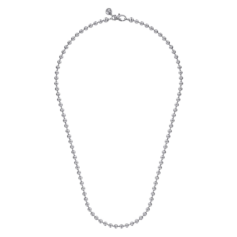20 Inch 4mm 925 Sterling Silver Men's Hollow Ball Chain Necklace - Shot 2