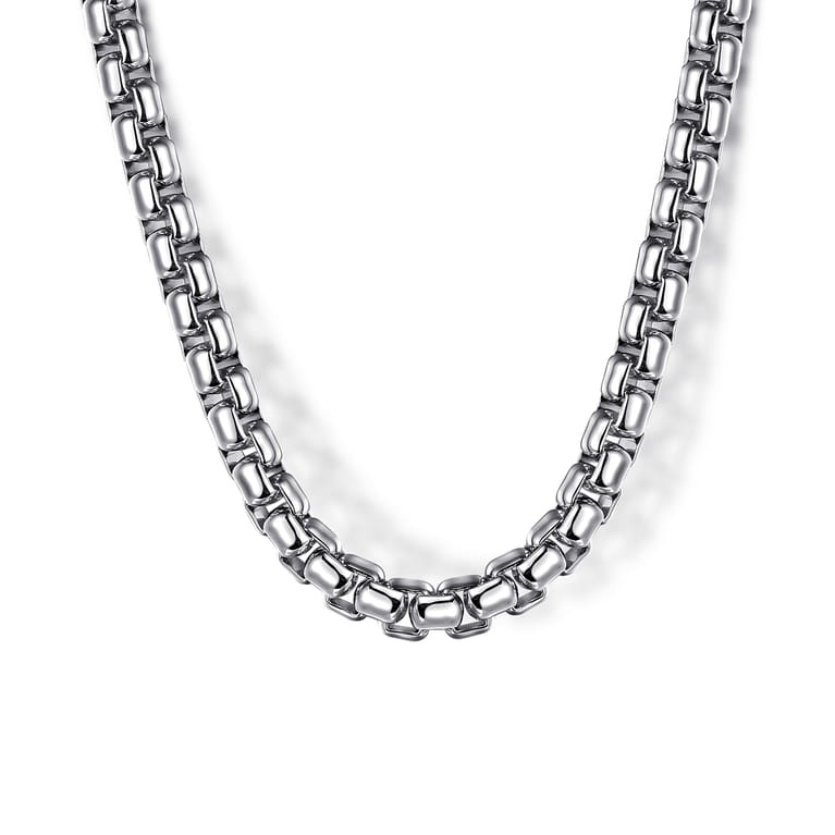 20 Inch 4mm 925 Sterling Silver Solid Men's Round Box Chain Necklace - Shot 1