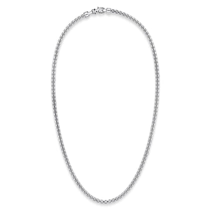 20 Inch 4mm 925 Sterling Silver Solid Men's Round Box Chain Necklace