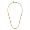 20 Inch 5.6mm 14K Yellow Gold Men's Solid Faceted Link Chain Necklace