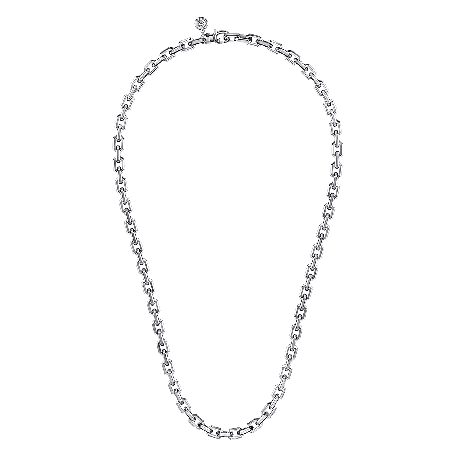 20 Inch 5.6mm 925 Sterling Silver Men's Solid Faceted Link Chain Necklace - Shot 2