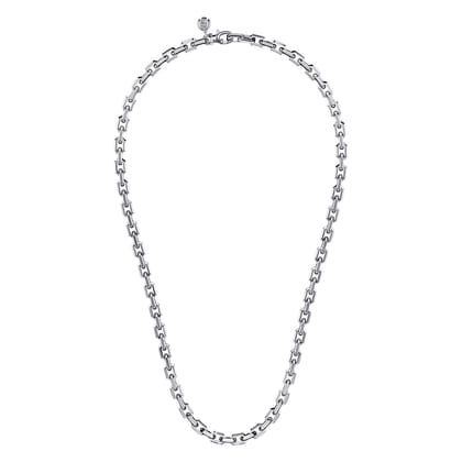 20 Inch 5.6mm 925 Sterling Silver Men's Solid Faceted Link Chain Necklace