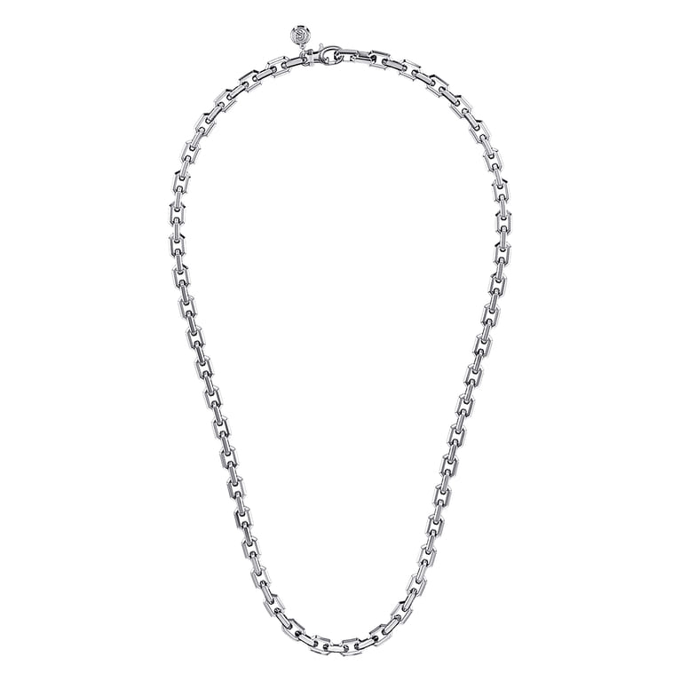 20 Inch 5.6mm 925 Sterling Silver Men's Solid Faceted Link Chain Necklace - Shot 2