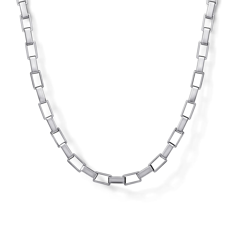 20 Inch 5mm 925 Sterling Silver Men's Solid Box Chain Necklace - Shot 1