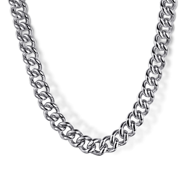 20 Inch 5mm 925 Sterling Silver Men's Solid Cuban Link Chain Necklace - Shot 1