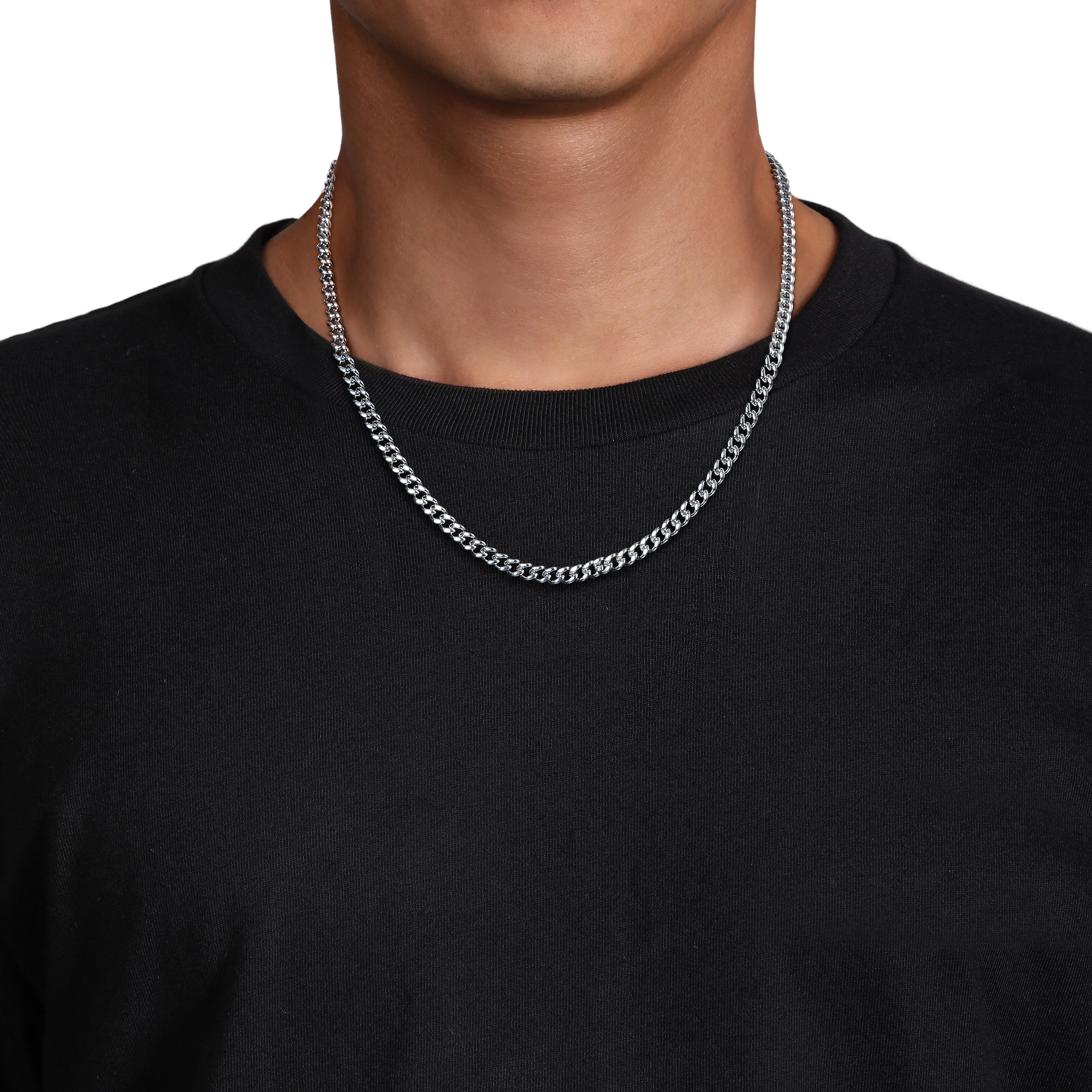 20 Inch 5mm 925 Sterling Silver Men's Solid Cuban Link Chain Necklace - Shot 5