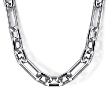 20 Inch 6.4mm 925 Sterling Silver Men's Hollow Figaro Chain Necklace
