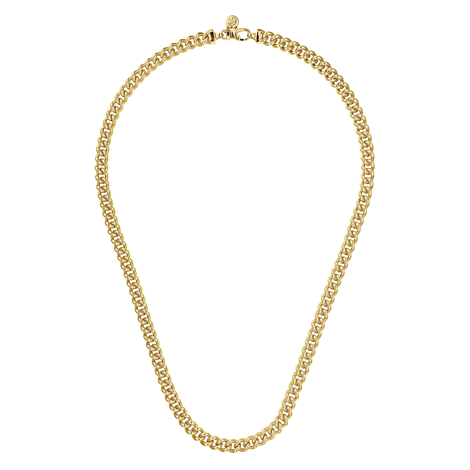 20 Inch 7mm 14K Yellow Gold Men's Solid Cuban Link Chain Necklace - Shot 2