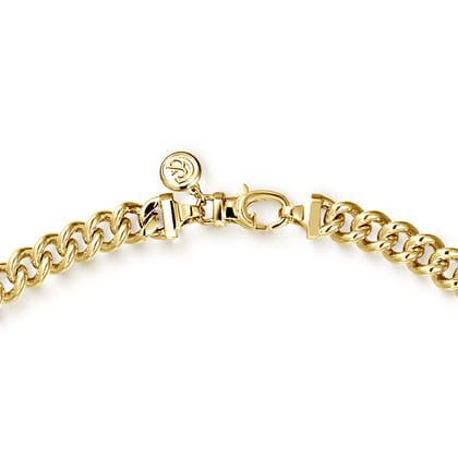 20 Inch 7mm 14K Yellow Gold Men's Solid Cuban Link Chain Necklace