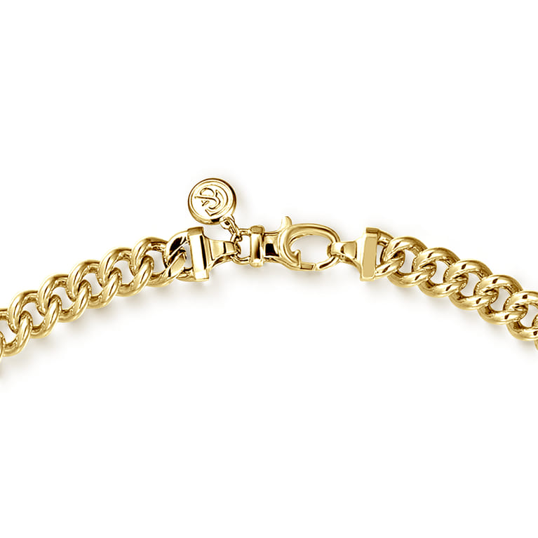 20 Inch 7mm 14K Yellow Gold Men's Solid Cuban Link Chain Necklace - Shot 3