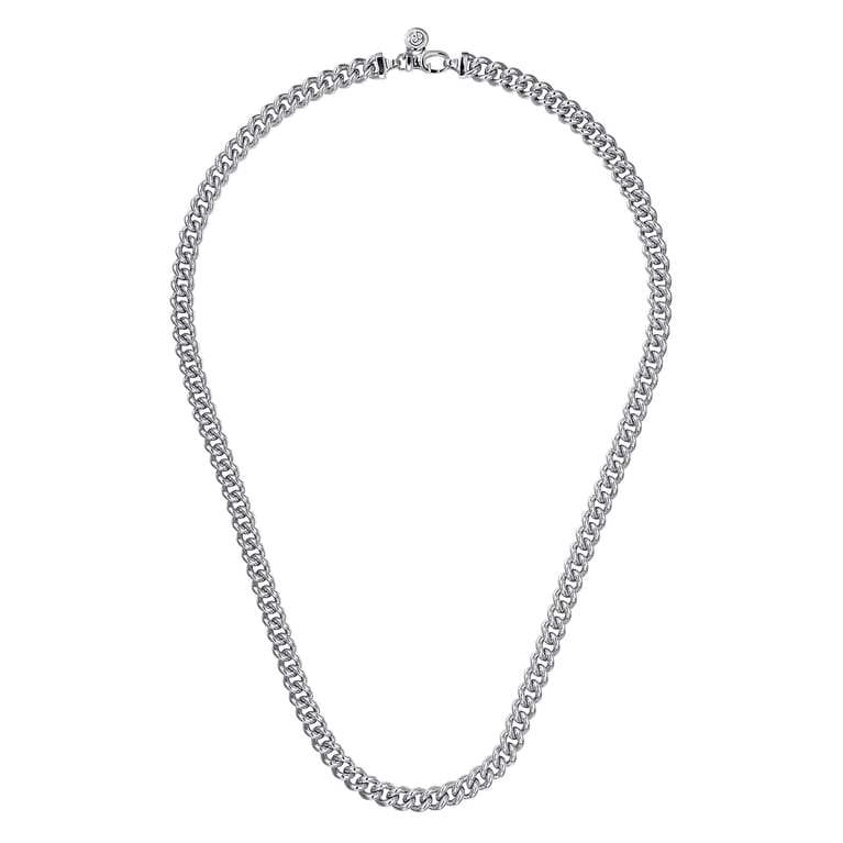 20 Inch 7mm 925 Sterling Silver Men's Solid Cuban Link Chain Necklace - Shot 2