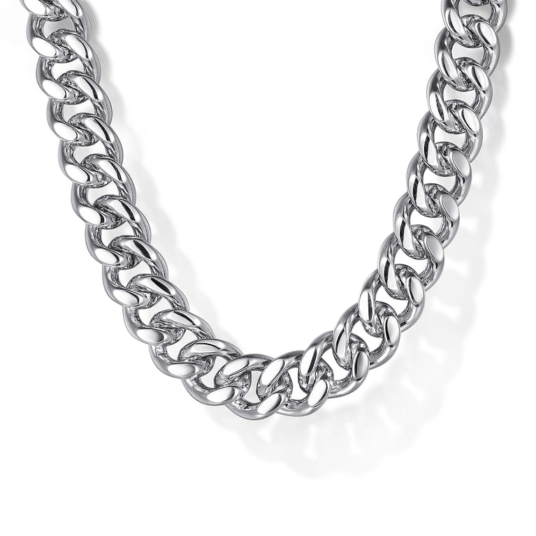 20 Inch 7mm 925 Sterling Silver Men's Solid Diamond Cut Cuban Link Necklace - Shot 1