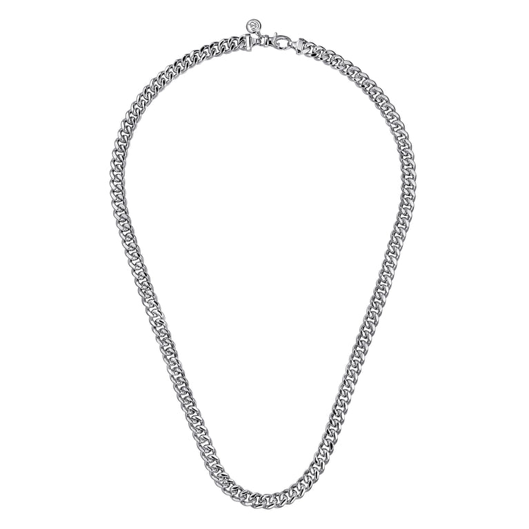 20 Inch 7mm 925 Sterling Silver Men's Solid Diamond Cut Cuban Link Necklace - Shot 2