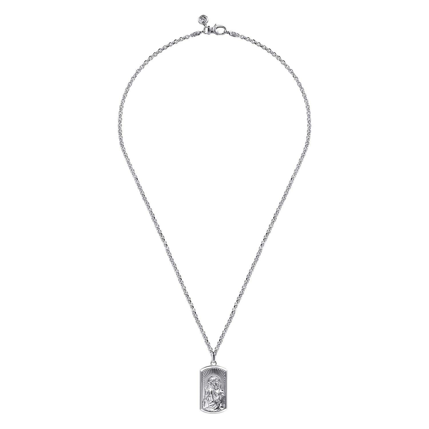 20 Inch 925 Sterling Silver Virgin Mary  Jesus Pendant Necklace - Shot 3
