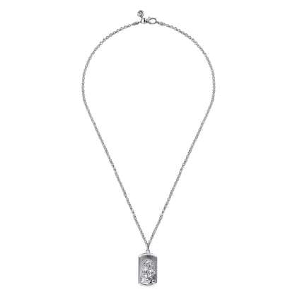 20 Inch 925 Sterling Silver Virgin Mary  Jesus Pendant Necklace