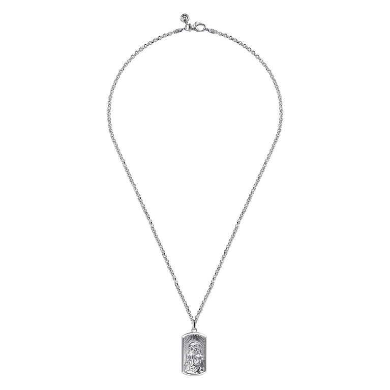 20 Inch 925 Sterling Silver Virgin Mary  Jesus Pendant Necklace - Shot 3