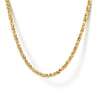 22 Inch 1.9mm 14K Yellow Gold Men's Hollow Wheat Chain Necklace