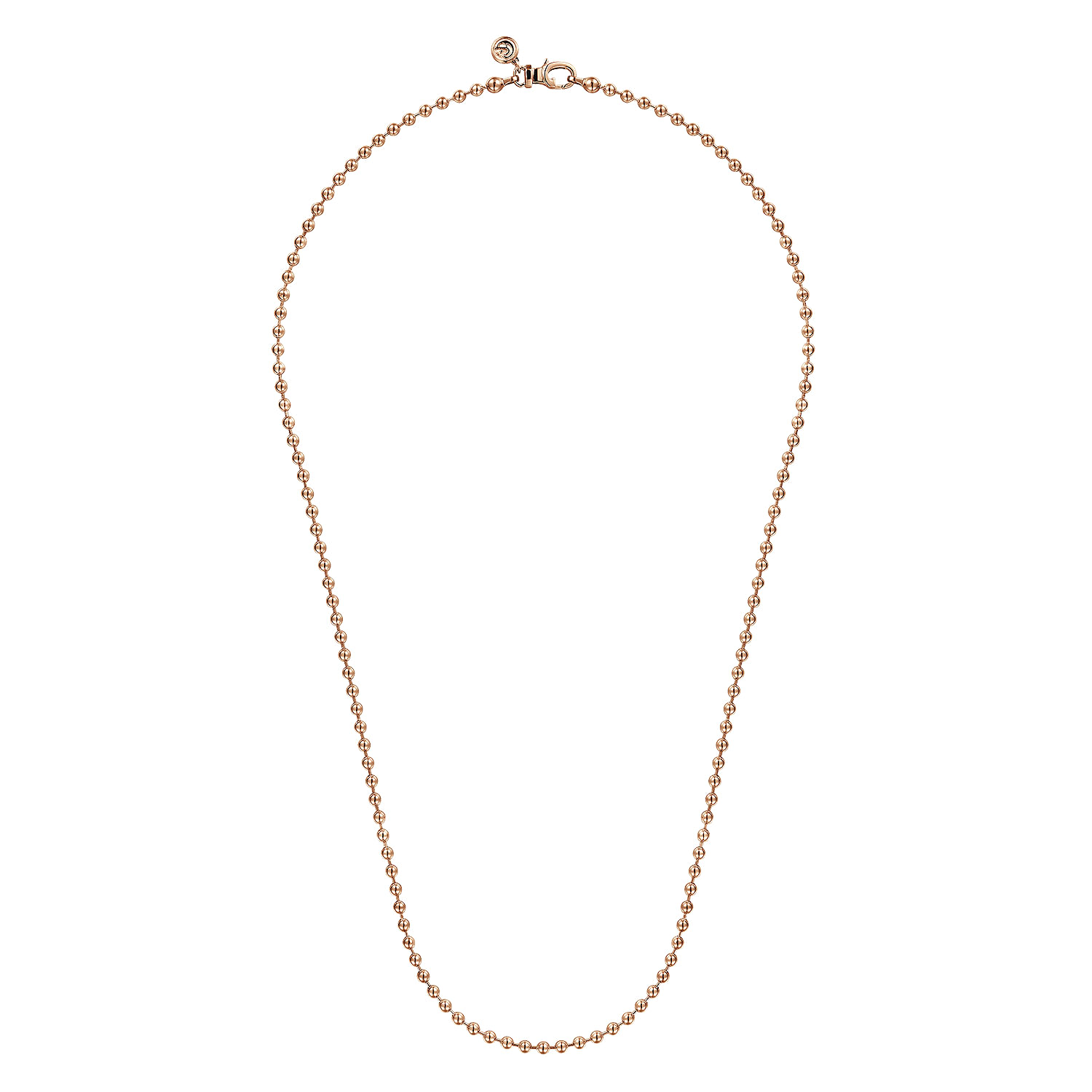 22 Inch 14K Rose Gold 3mm Hollow Ball Chain Necklace