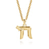 22 Inch 14K Yellow Gold Chai Pendant Necklace 