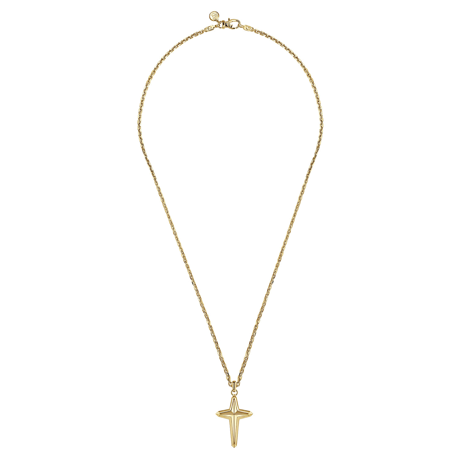 22 Inch 14K Yellow Gold Cross Pendant Necklace - Shot 3