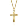 22 Inch 14K Yellow Gold Diamond Cross Pendant Necklace - 0.2 ct