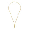 22 Inch 14K Yellow Gold Diamond Cross Pendant Necklace - 0.2 ct