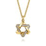 22 Inch 14K Yellow Gold Diamond Star of David Pendant Necklace - 0.4 ct