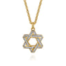 22 Inch 14K Yellow Gold Diamond Star of David Pendant Necklace - 0.75 ct