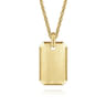 22 Inch 14K Yellow Gold Dog Tag Pendant Necklace