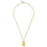 22 Inch 14K Yellow Gold Dog Tag Pendant Necklace