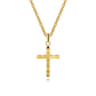 22 Inch 14K Yellow Gold Faceted Cross Pendant Necklace