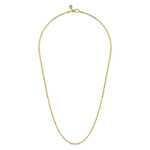 22 Inch 14K Yellow Gold Men's Link Chain Necklace - Shot 2
