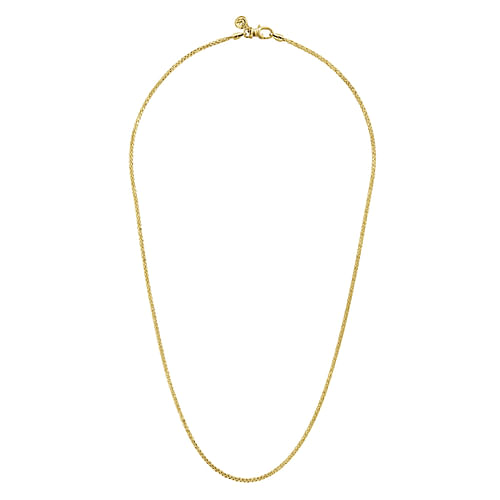 22 Inch 14K Yellow Gold Men's Wheat Chain Necklace - Shot 2